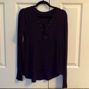 Flowy long sleeve, low cut top